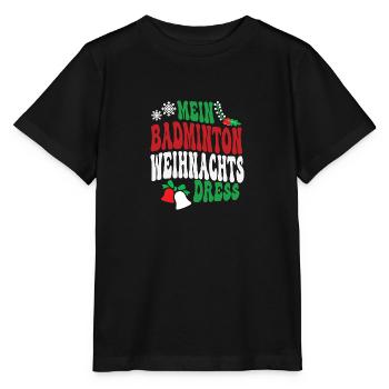 Weihnachten Badminton Spielerin Badmintonspielerin - Stanley/Stella Kinder T-Shirt MINI CREATOR  - Schwarz - Vorne - Mikhail (115cm)
