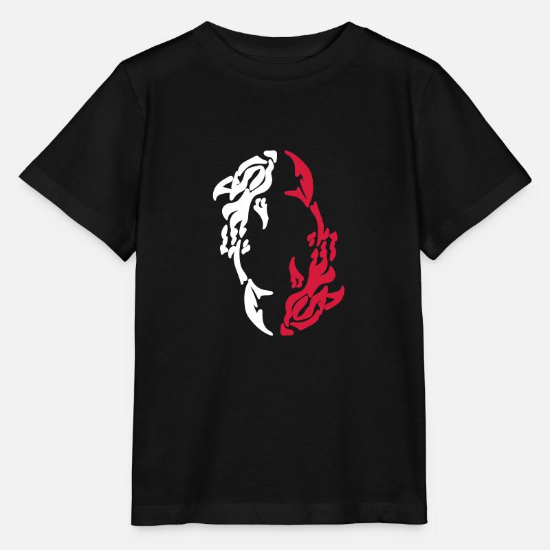 Yin Yang - Koi Carp - dessin vectoriel - T-shirt bio MINI CREATOR Stanley/Stella Enfant - noir