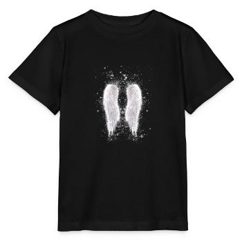 angelwings,wings,watercolor,angel wings,grey - Stanley/Stella MINI CREATOR Kids’ T-Shirt - black - Front - Mikhail (115cm)