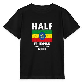 Halb Äthiopier ist besser als keiner Nationalflagg - Stanley/Stella Kinder T-Shirt MINI CREATOR  - Schwarz - Vorne - Mikhail (115cm)
