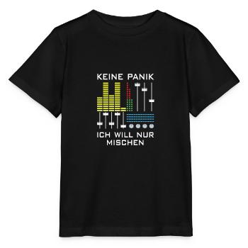 Keine Panik | Deejay, Mischpult - Stanley/Stella Kinder T-Shirt MINI CREATOR  - Schwarz - Vorne - Mikhail (115cm)