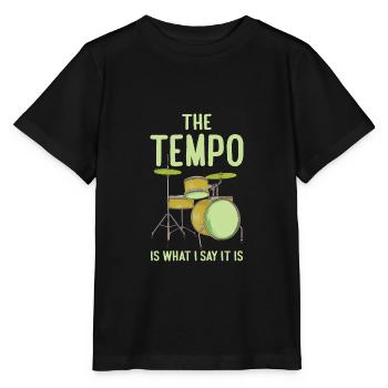 Drôle de batteur le tempo est ce que je dis c’est - T-shirt bio MINI CREATOR Stanley/Stella Enfant - noir - Devant - Mikhail (115cm)