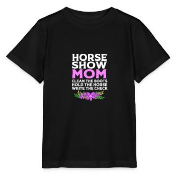 Dressur Dressurpferd Dressurreiter - Stanley/Stella Kinder T-Shirt MINI CREATOR  - Schwarz - Vorne - Mikhail (115cm)