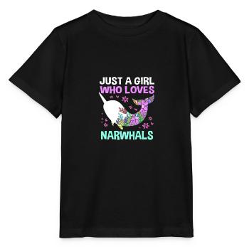 Narwhal - Stanley/Stella MINI CREATOR Kids’ T-Shirt - black - Front - Mikhail (115cm)