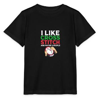 Cross Stitch - Stanley/Stella MINI CREATOR Kids’ T-Shirt - black - Front - Mikhail (115cm)