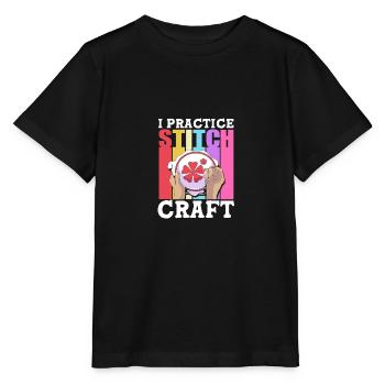 Cross Stitch - Stanley/Stella MINI CREATOR Kids’ T-Shirt - black - Front - Mikhail (115cm)