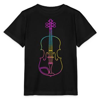 Violine Strichzeichnung - Stanley/Stella Kinder T-Shirt MINI CREATOR  - Schwarz - Vorne - Mikhail (115cm)