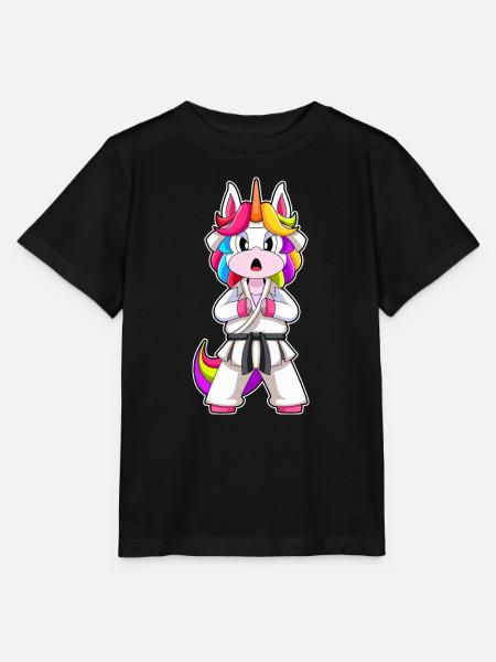 Einhorn Karate Kampfsport - Stanley/Stella Kinder T-Shirt MINI CREATOR - Schwarz