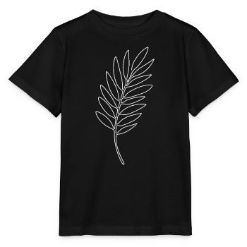 Leaf Lines White on Black - Stanley/Stella MINI CREATOR Kids’ T-Shirt - black - Front - Mikhail (115cm)