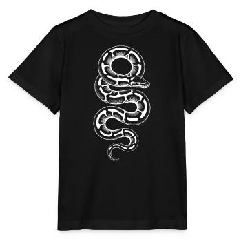 Schlangenlinien Kontrast - Stanley/Stella Kinder T-Shirt MINI CREATOR  - Schwarz - Vorne - Mikhail (115cm)