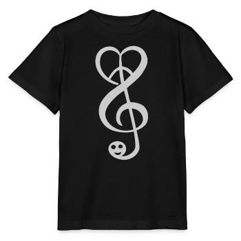 peace love music - Stanley/Stella Kinder T-Shirt MINI CREATOR  - Schwarz - Vorne - Mikhail (115cm)