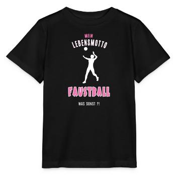 Faustball Faustballerin Spielerin Rückschlagspiel - Stanley/Stella Kinder T-Shirt MINI CREATOR  - Schwarz - Vorne - Mikhail (115cm)