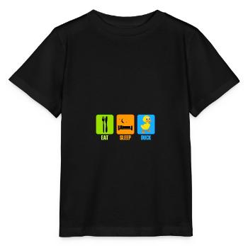 Duck Duck Eat Sleep Gift - Stanley/Stella MINI CREATOR Kids’ T-Shirt - black - Front - Mikhail (115cm)