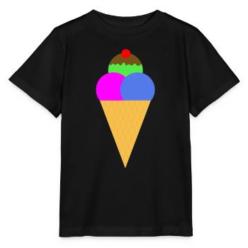 Eiscreme - Gelato - Stanley/Stella Kinder T-Shirt MINI CREATOR  - Schwarz - Vorne - Mikhail (115cm)