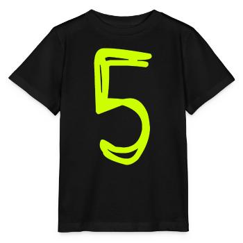 5 JAHRE. 5-JÄHRIGES JUBILÄUM. GEBURTSTAG 5 JAHRE. FÜNF - Stanley/Stella Kinder T-Shirt MINI CREATOR  - Schwarz - Vorne - Mikhail (115cm)