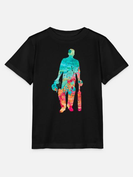 Cricket-Spieler in Popart - Stanley/Stella Kinder T-Shirt MINI CREATOR - Schwarz