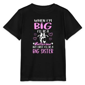I´ll Be A Big Sister Ballerina Girls Announcement - Stanley/Stella Kinder T-Shirt MINI CREATOR  - Schwarz - Vorne - Mikhail (115cm)