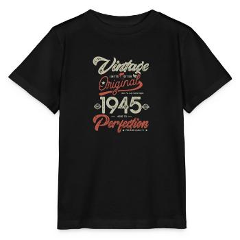1945 anniversaire vintage Né 1945 - T-shirt bio MINI CREATOR Stanley/Stella Enfant - noir - Devant - Mikhail (115cm)