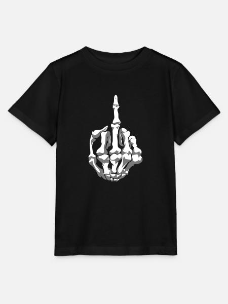MITTELFINGER KNOCHEN - Stanley/Stella Kinder T-Shirt MINI CREATOR - Schwarz