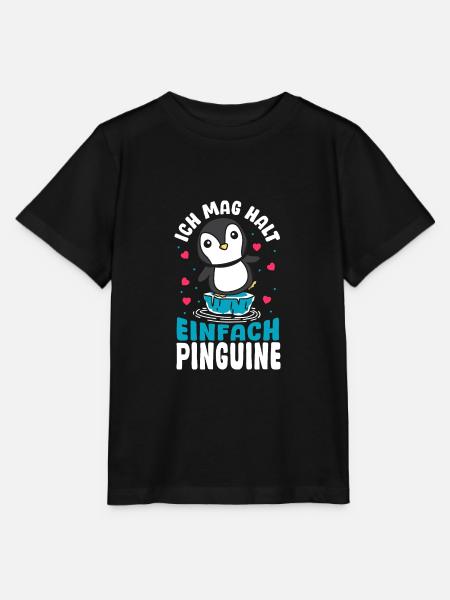 Pinguin - Ich Mag Halt Einfach Pinguine - Stanley/Stella Kinder T-Shirt MINI CREATOR - Schwarz