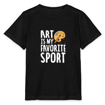 Art Is My Favorite Sport Cute Artsy Painter Gift - Stanley/Stella MINI CREATOR Kids’ T-Shirt - black - Front - Mikhail (115cm)