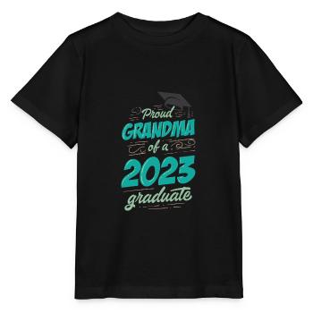 Fière grand-mère d’une promotion d’études supérieures 2023 de 2023 - T-shirt bio MINI CREATOR Stanley/Stella Enfant - noir - Devant - Mikhail (115cm)