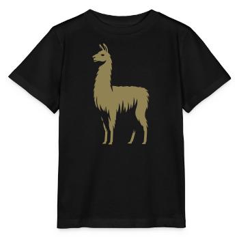 Lama Silhouette - Stanley/Stella Kinder T-Shirt MINI CREATOR  - Schwarz - Vorne - Mikhail (115cm)