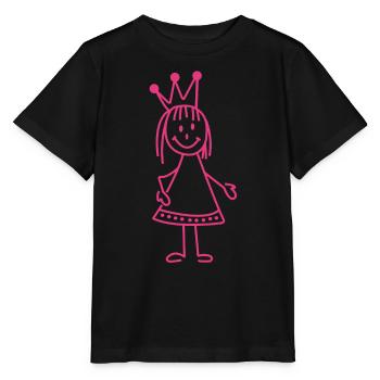 Princesse | Couronne, conte de fées, images amusantes - T-shirt bio MINI CREATOR Stanley/Stella Enfant - noir - Devant - Mikhail (115cm)