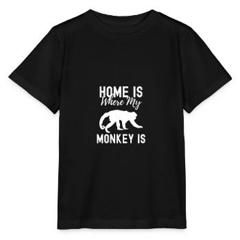 singe - T-shirt bio MINI CREATOR Stanley/Stella Enfant - noir - Devant - Mikhail (115cm)