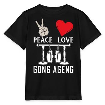 Peace Love Gong Ageng Indonesian Music - Stanley/Stella MINI CREATOR Kids’ T-Shirt - black - Front - Mikhail (115cm)