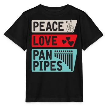 Pan Pipes Music Instrument Pipes Players - Stanley/Stella MINI CREATOR Kids’ T-Shirt - black - Front - Mikhail (115cm)