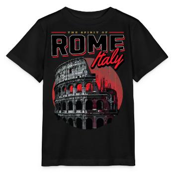 Kolosseum Rom Italien Stadt Skyline Kunst - Stanley/Stella Kinder T-Shirt MINI CREATOR  - Schwarz - Vorne - Mikhail (115cm)