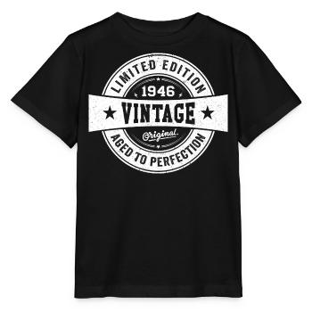 Rétro 1946 Anniversaire 1946 Cadeau 1946 Vintage - T-shirt bio MINI CREATOR Stanley/Stella Enfant - noir - Devant - Mikhail (115cm)