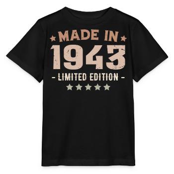 Hergestellt 1943 Geburtstagsgeschenk 1943 Jahrgang 1943 - Stanley/Stella Kinder T-Shirt MINI CREATOR  - Schwarz - Vorne - Mikhail (115cm)