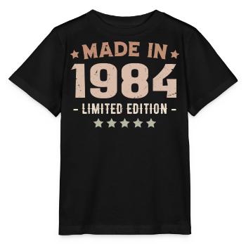Baujahr 1984 Jubiläumsgeschenk 1984 Jahrgang 1984 - Stanley/Stella Kinder T-Shirt MINI CREATOR  - Schwarz - Vorne - Mikhail (115cm)