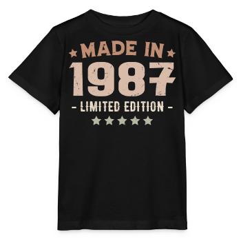 Hergestellt 1987 Geburtstagsgeschenk 1987 Jahrgang 1987 - Stanley/Stella Kinder T-Shirt MINI CREATOR  - Schwarz - Vorne - Mikhail (115cm)
