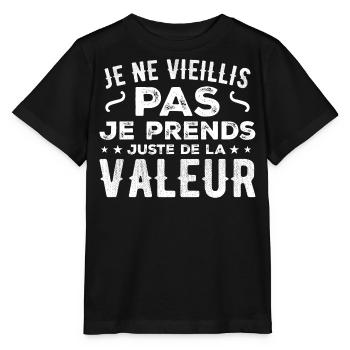 Ich werde nicht alt, ich steigere nur an Wert - Stanley/Stella Kinder T-Shirt MINI CREATOR  - Schwarz - Vorne - Mikhail (115cm)