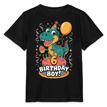 Dinosaure 6ème Anniversaire Garçon 6 - T-shirt bio MINI CREATOR Stanley/Stella Enfant - noir - Devant - Mikhail (115cm)