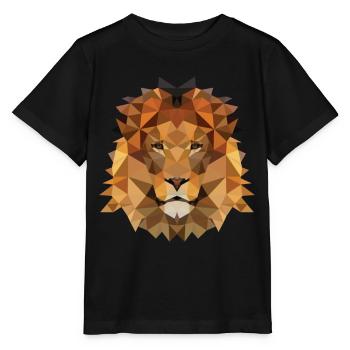 Löwe Polygon - Stanley/Stella Kinder T-Shirt MINI CREATOR  - Schwarz - Vorne - Mikhail (115cm)