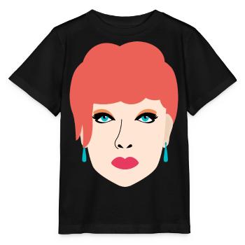 Joli portrait aux cheveux roux - T-shirt bio MINI CREATOR Stanley/Stella Enfant - noir - Devant - Mikhail (115cm)