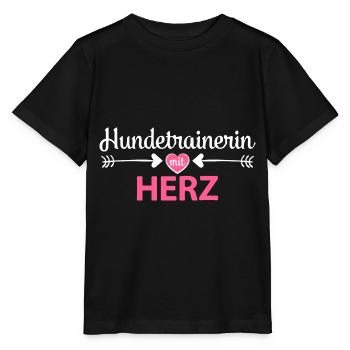 Hundetrainerin mit Herz Ausbildung Hunde - Stanley/Stella Kinder T-Shirt MINI CREATOR  - Schwarz - Vorne - Mikhail (115cm)
