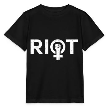Riot Frauen Power - Stanley/Stella Kinder T-Shirt MINI CREATOR  - Schwarz - Vorne - Mikhail (115cm)