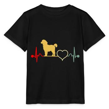 Standard Pyredoodle Heartbeat Vintage Retro - Stanley/Stella MINI CREATOR Kids’ T-Shirt - black - Front - Mikhail (115cm)