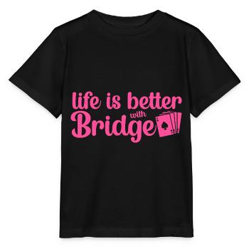 Joueur de bridge fille Joueur de bridge Dictons Rose - T-shirt bio MINI CREATOR Stanley/Stella Enfant - noir - Devant - Mikhail (115cm)