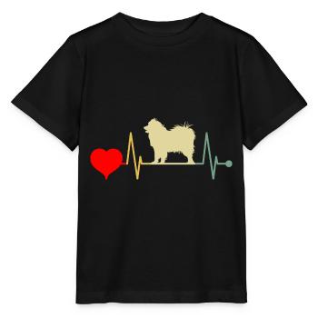 Samoyed Dog Heartbeat Vintage - Stanley/Stella MINI CREATOR Kids’ T-Shirt - black - Front - Mikhail (115cm)