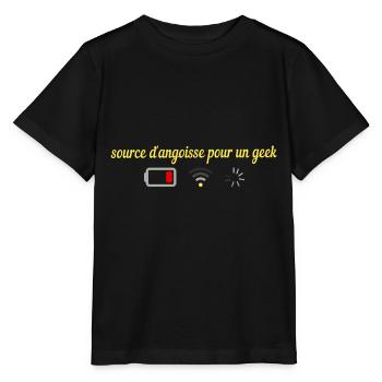 Source d Angoisse pour un geek - T-shirt bio MINI CREATOR Stanley/Stella Enfant - noir - Devant - Mikhail (115cm)