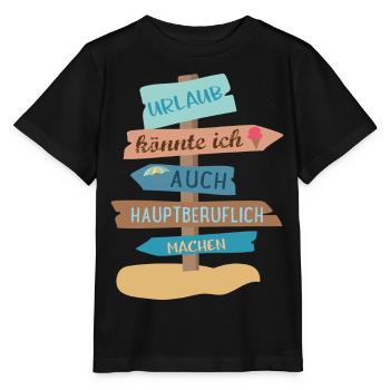 Urlaub - Stanley/Stella Kinder T-Shirt MINI CREATOR  - Schwarz - Vorne - Mikhail (115cm)