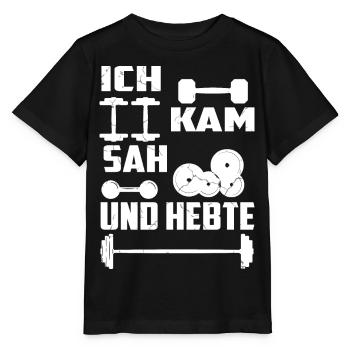Ich kam sah und Hebte - Stanley/Stella Kinder T-Shirt MINI CREATOR  - Schwarz - Vorne - Mikhail (115cm)