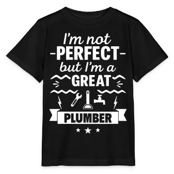 Je ne suis pas parfait mais je suis un excellent plombier - T-shirt bio MINI CREATOR Stanley/Stella Enfant - noir - Devant - Mikhail (115cm)