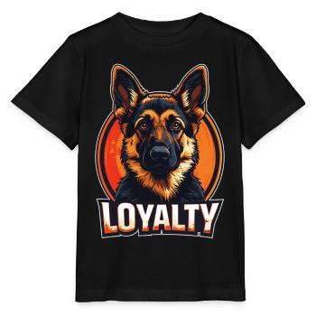 Loyauté – German Shepherd Design - T-shirt bio MINI CREATOR Stanley/Stella Enfant - noir - Devant - Mikhail (115cm)